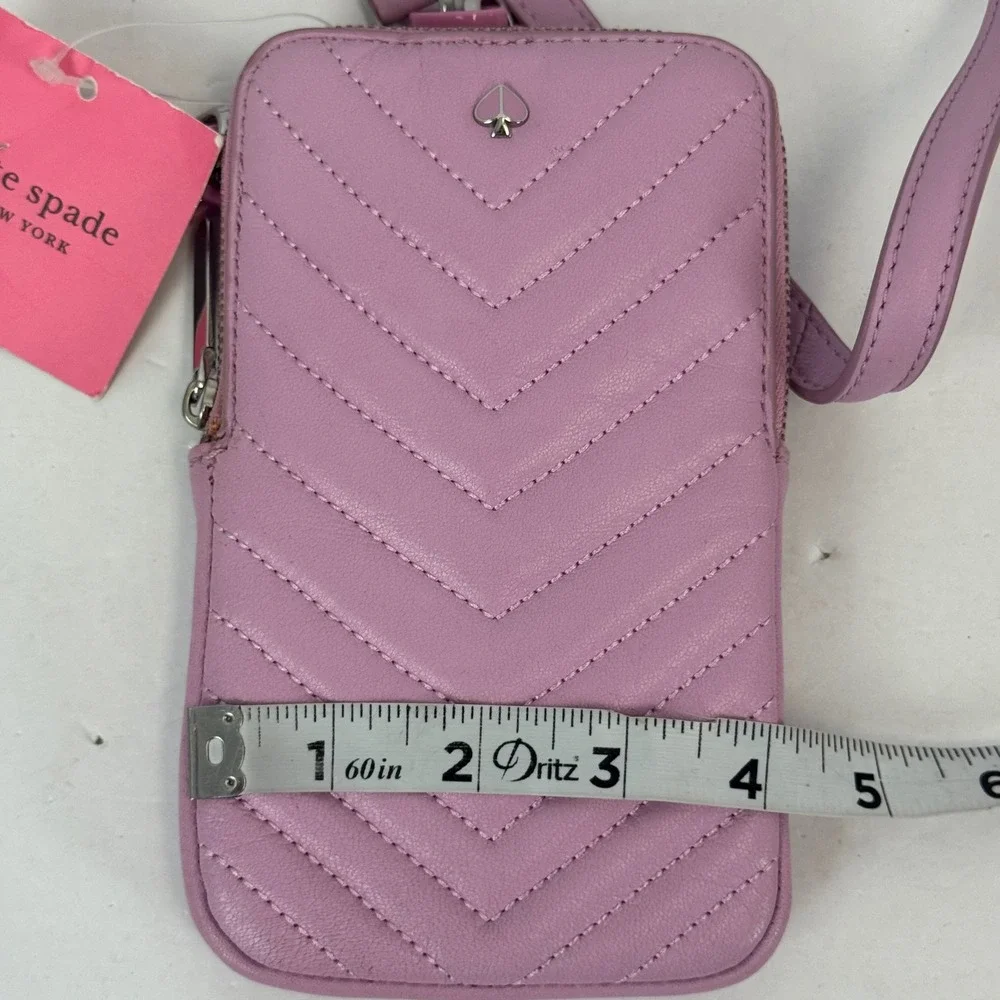 Kate Spade Amelia Resin Phone Crossbody Bag Sweet Pea Pink Quilted Leather NWT
